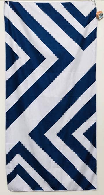 Beach Towel, Zig Zag Navy/White