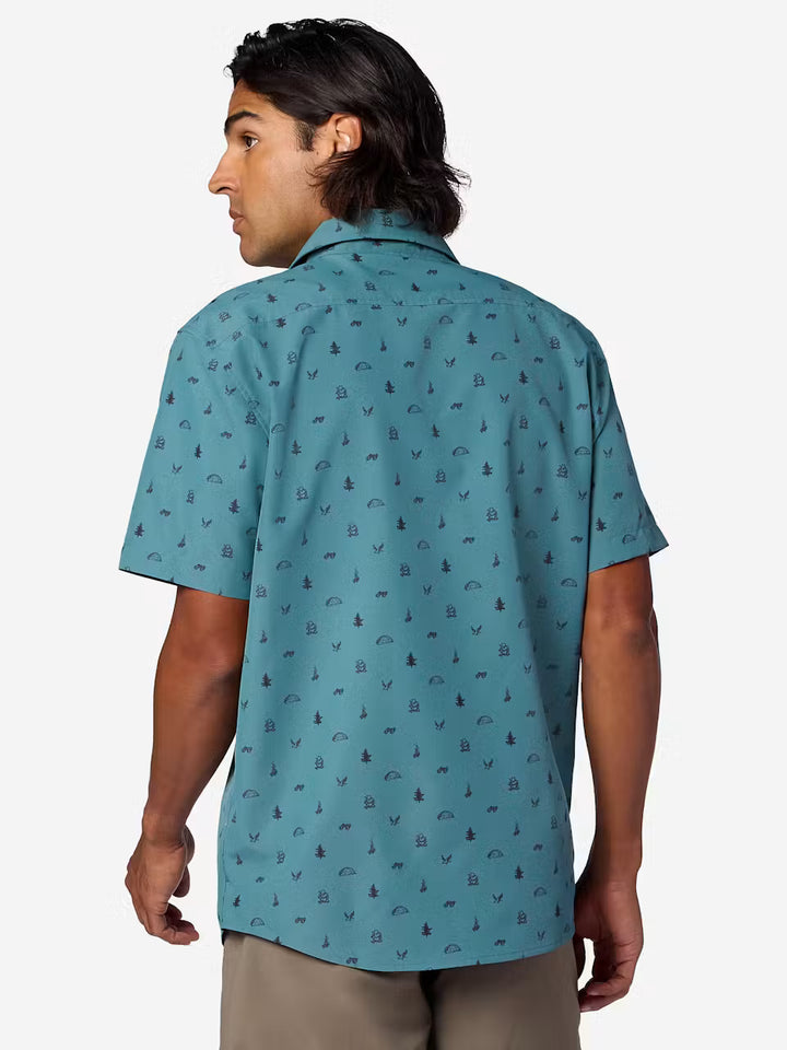 AirExchange UPF 40 Short-Sleeve Novelty Camp Collared Shirt - Men's