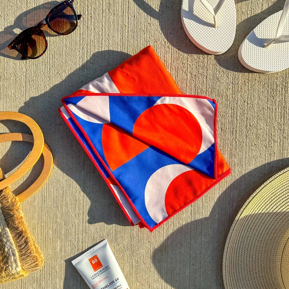 Double Sided Beach Towel-Sand Resistant-Quick Dry- RetroBlue