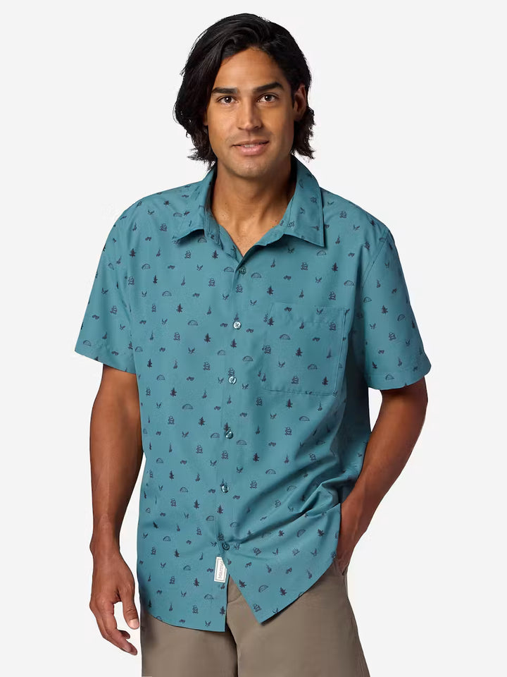 AirExchange UPF 40 Short-Sleeve Novelty Camp Collared Shirt - Men's
