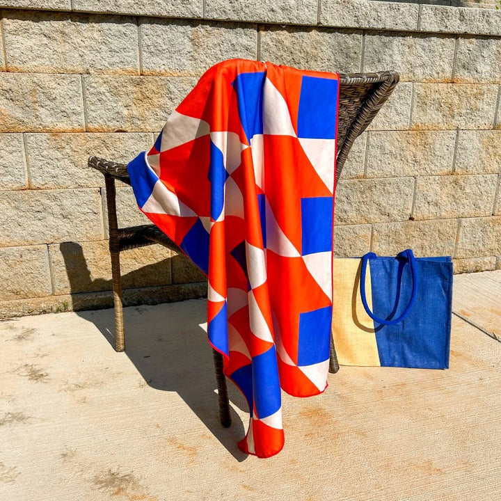 Double Sided Beach Towel-Sand Resistant-Quick Dry- RetroBlue