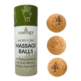 Rawlogy Micro Cork Massage Balls - 3 Balls + Pouch