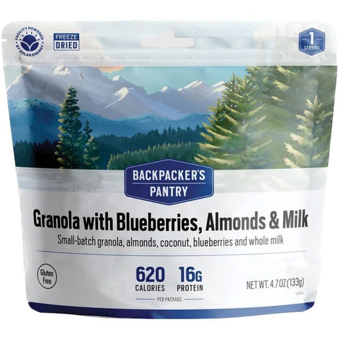 Granola with Blueberries, Almonds, and Milk