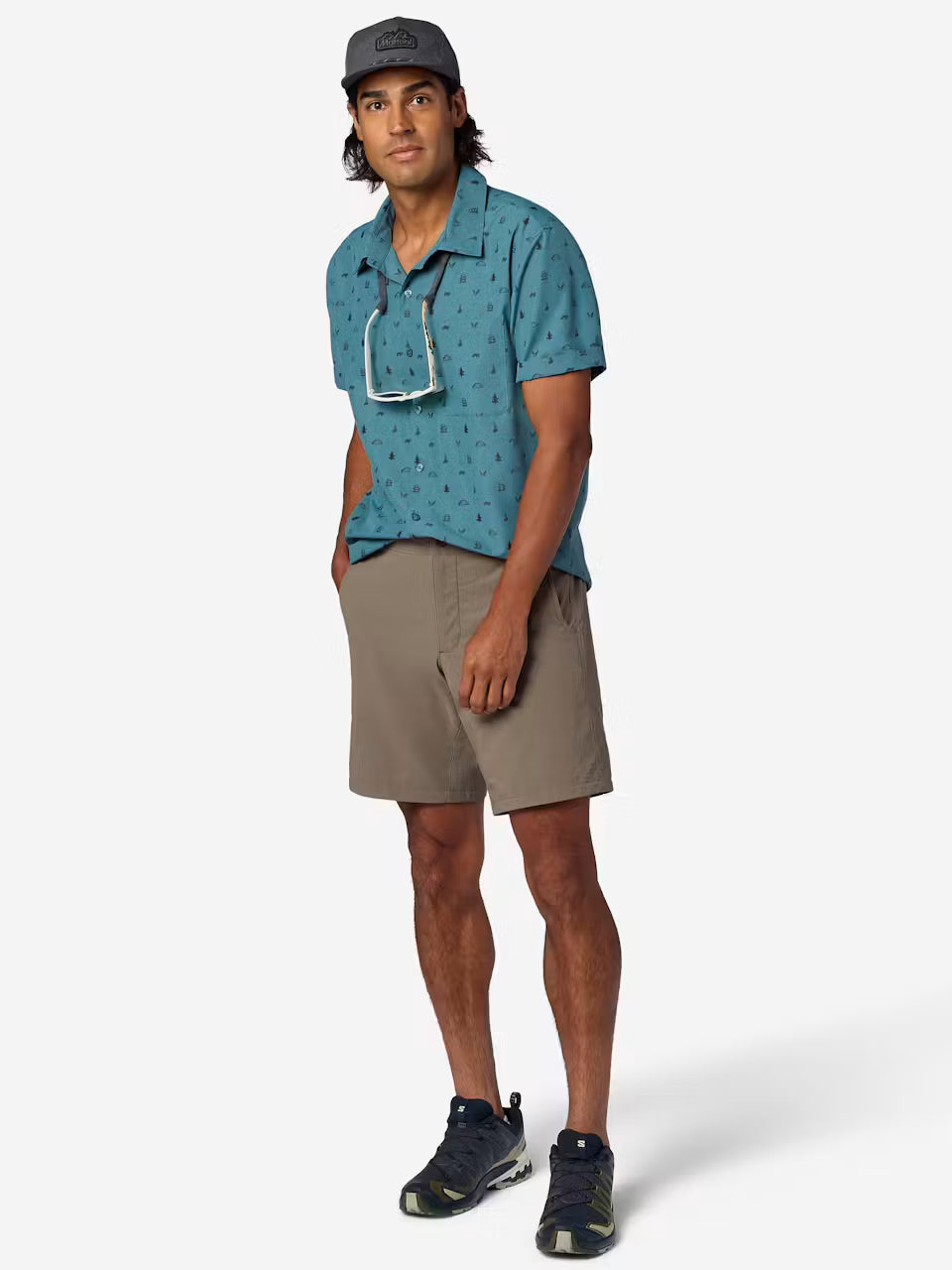 AirExchange UPF 40 Short-Sleeve Novelty Camp Collared Shirt - Men's
