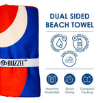 Double Sided Beach Towel-Sand Resistant-Quick Dry- RetroBlue
