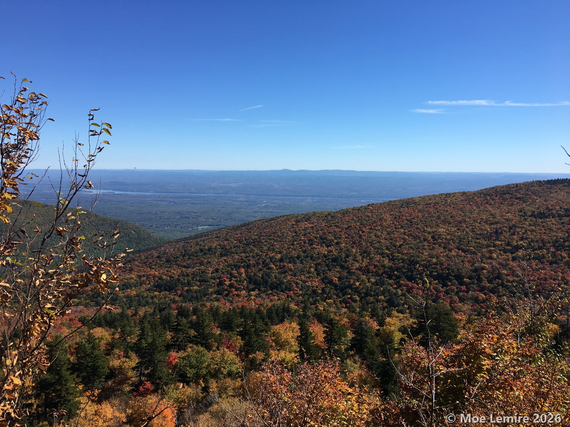 Fall foliage valley view from Indian Head Mountain, Catskills