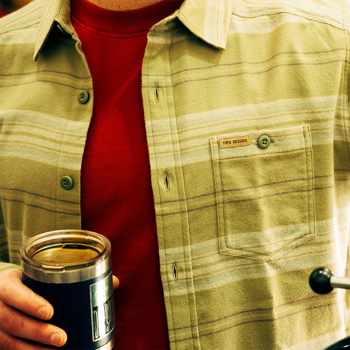 Mountain Shirt Lightweight - Men's - Oil Green Horizontal Stripe