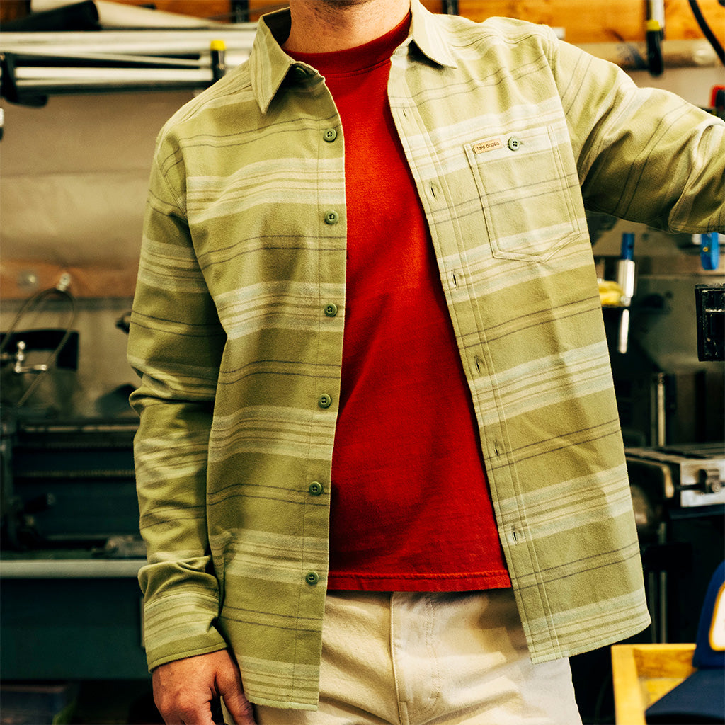 Mountain Shirt Lightweight - Men's - Oil Green Horizontal Stripe