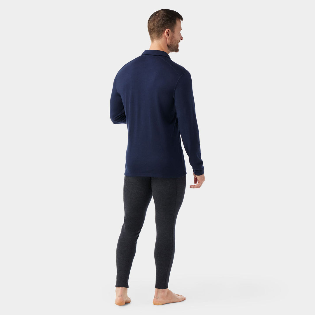Capa base térmica clásica de merino con cremallera de 1/4 para hombre