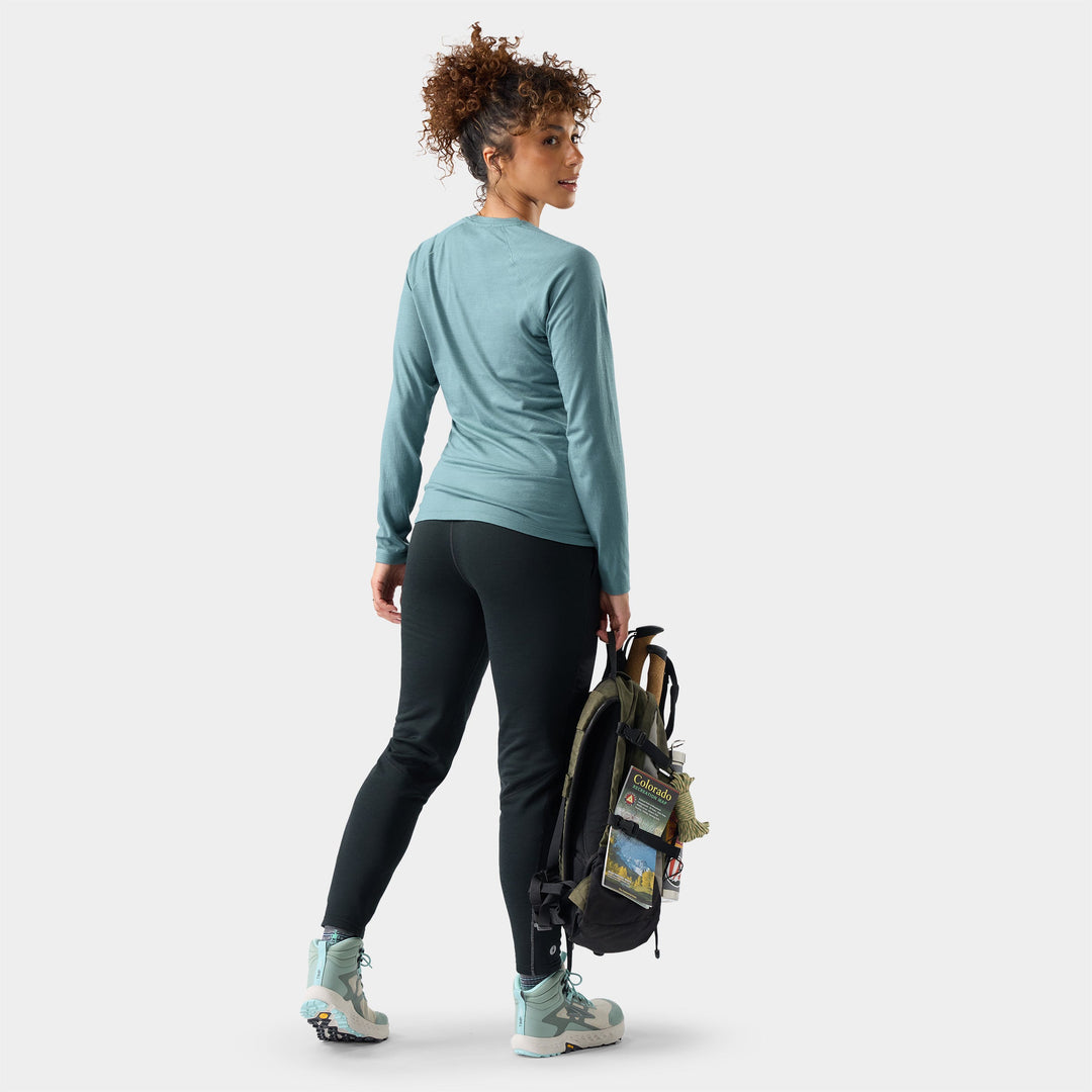 Women's Classic All-Season Merino Base Layer Crew - Dusty Teal
