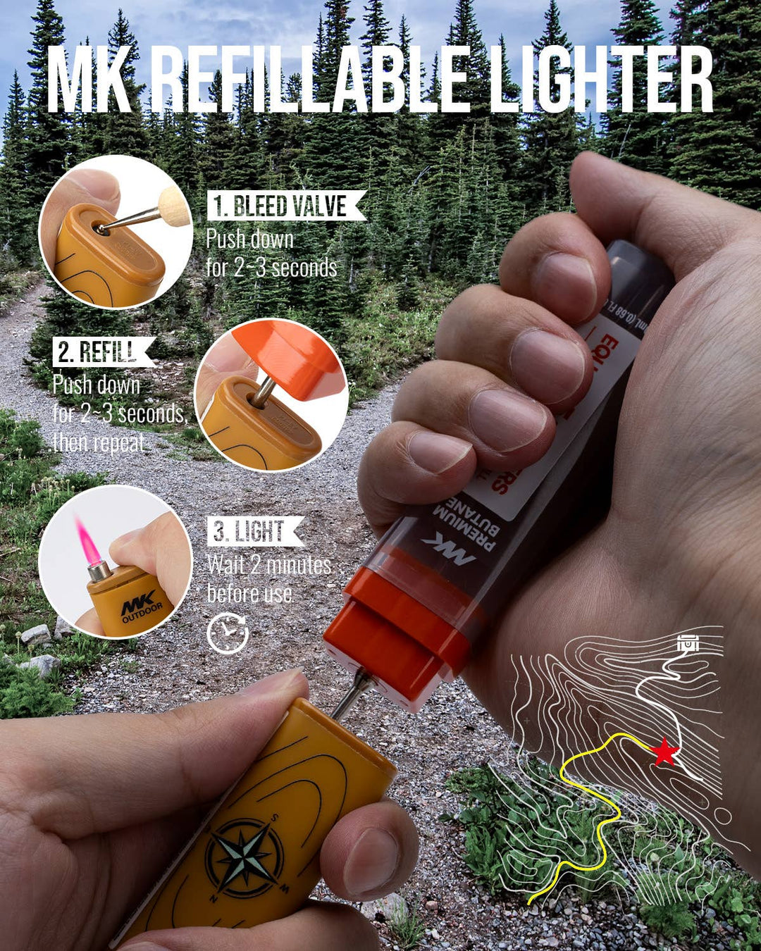 MK Lighter Trail Blazer Series, Windproof, Pocket Lighter
