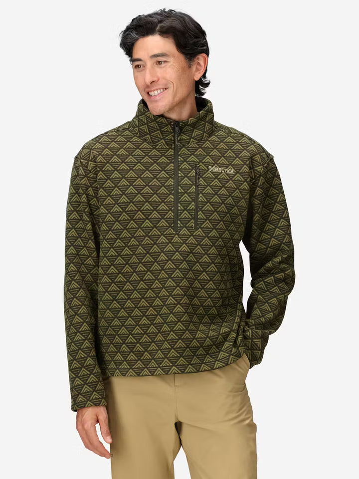 Men's Heavyweight Drop Line Printed 1/2 Zip