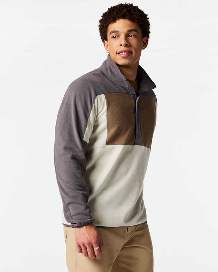 Encima Fleece Pullover Men's - Cinder and Mineral, front