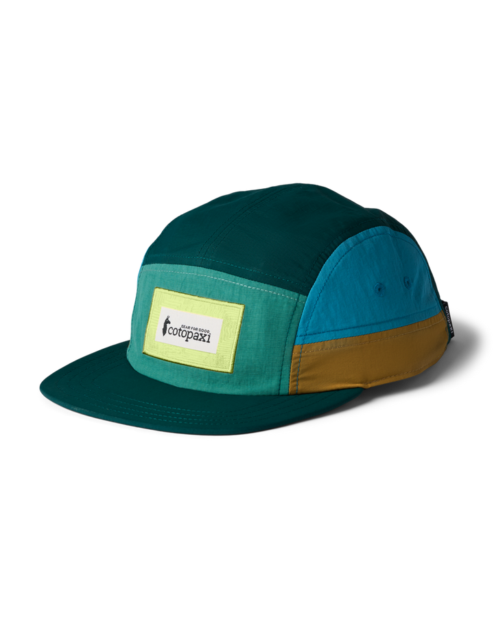 Zen Garden Tech 5-Panel Hat - Juniper and Deep Ocean, front