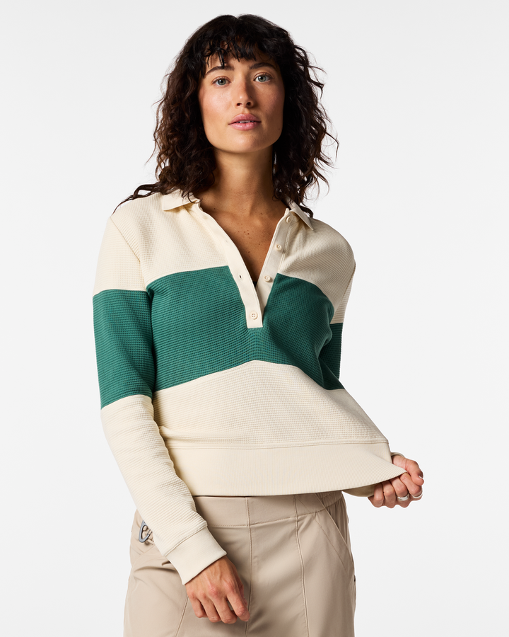 Atajo Waffle Rugby - Womens - Cream/Juniper