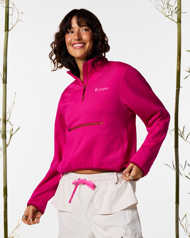 Tempa Fleece Quarter-Zip Pullover - Pitaya, front