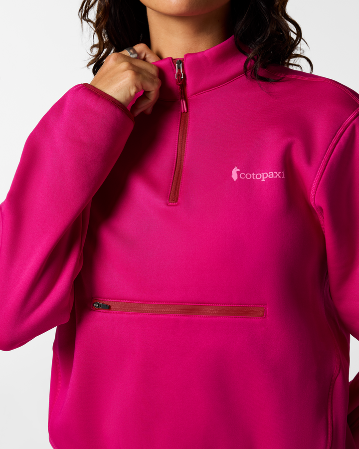 Tempa Fleece Quarter-Zip Pullover - Pitaya, detail
