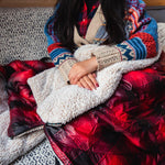 Sherpa Puffy Blanket - Ombre Plaid (Junior)